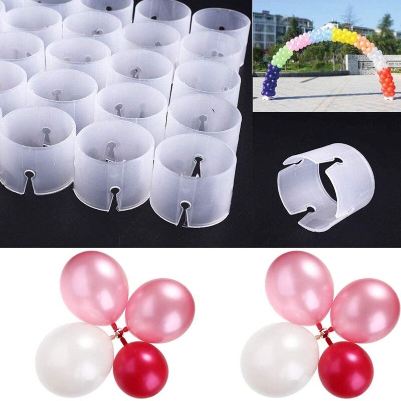 Anillos de globos de 50 piezas, Clips de hebilla, arco de globos, carpeta de arco conector conveniente para decoraciones de fiesta de cumpleaños de boda