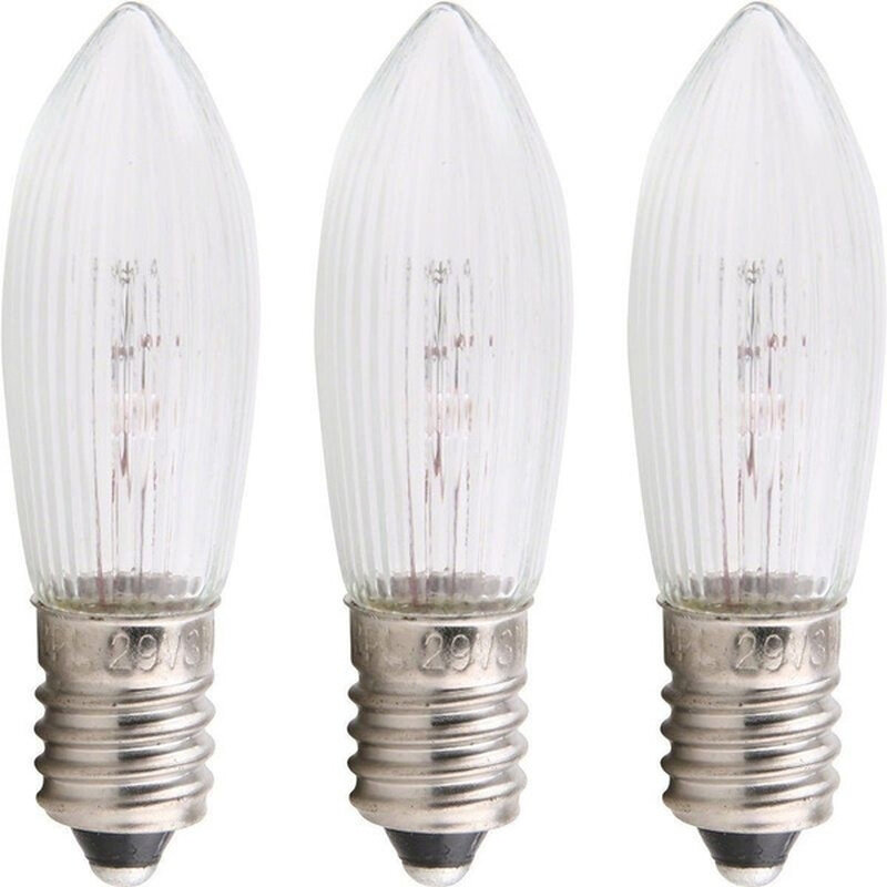 Bombillas de repuesto LED E10, lámpara de luces navideñas de hadas, vela superior, 10V-55V CA, Blanco cálido, decoraciones navideñas, 5 uds./10 Uds./paquete
