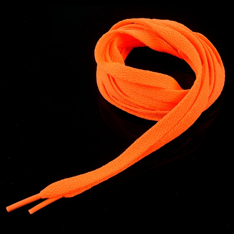 Paire de lacets de rechange pour baskets, 8mm de large, à ficelle plate Orange
