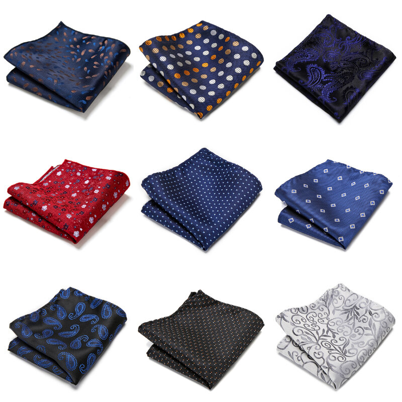 Newest design 126 Many Color  Silk Luxury Handkerchief Pocket Square Polka dot  Dropshipping Ivory Memorial Day