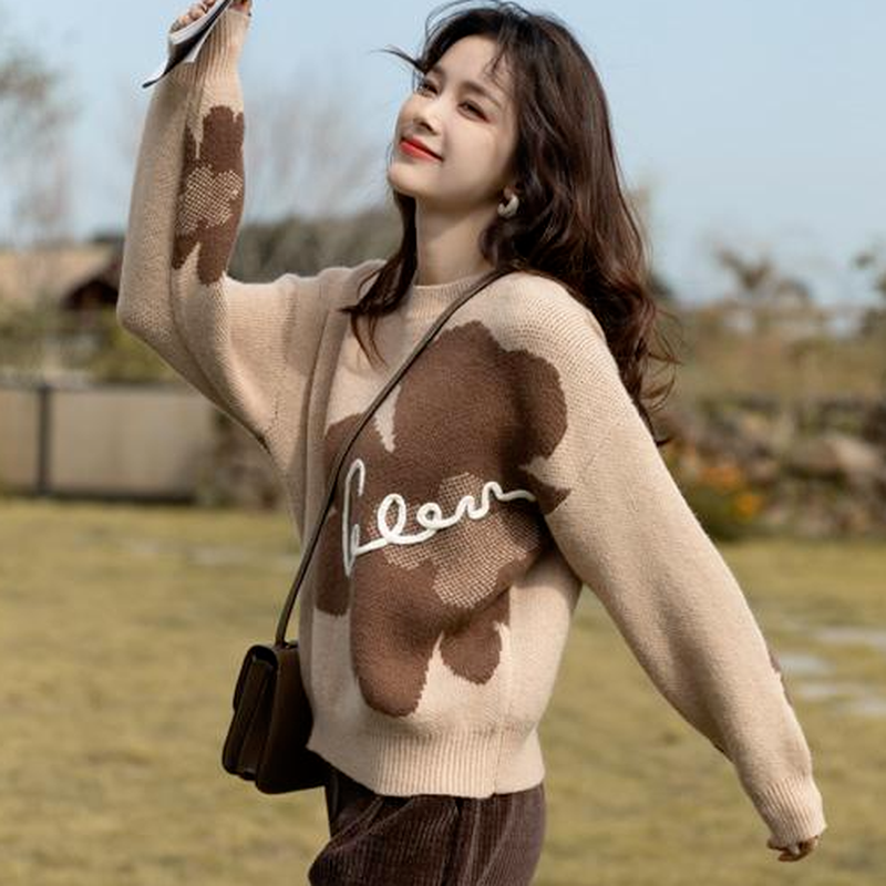 Pullover Wanita Gaya Preppy Longgar Jalan Tinggi Perempuan Estetika Indah Sweater Pakaian Dasar Musim Gugur Ins Koleksi Baru Harajuku