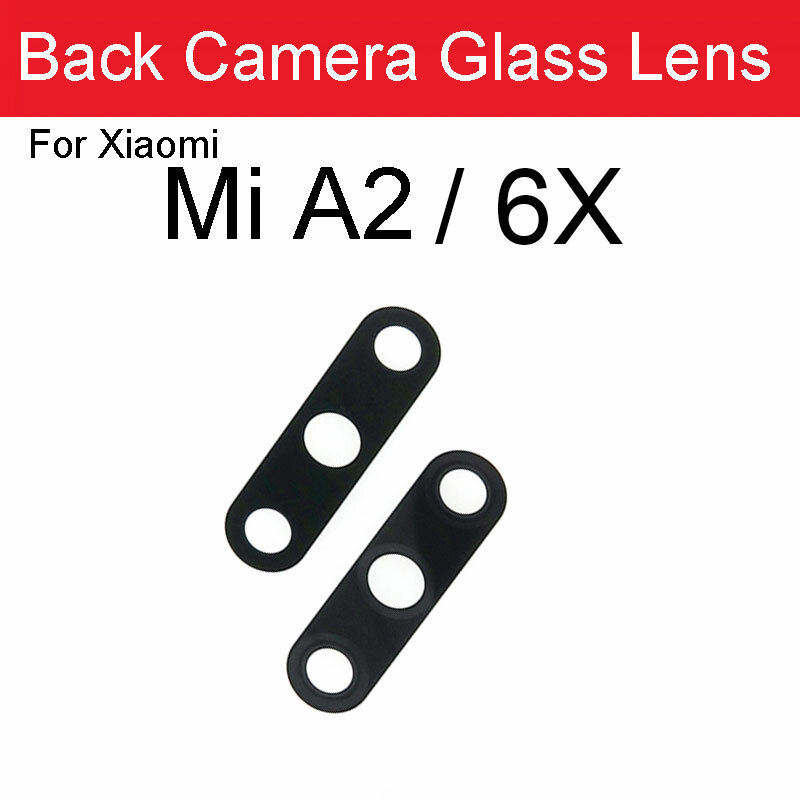 Terug Rear Camera Lens Glas Cover Frame Voor Xiaomi Mi 6X A2 Belangrijkste Grote Camera Cover Frame + Sticker Vervanging reparatie Onderdelen
