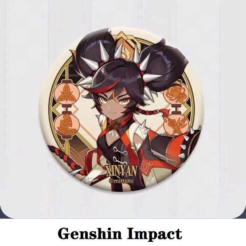 Genshin Impact-Accesorios de Cosplay de Anime para niños, insignia de personaje de proyecto ámbar Albedo Klee, logotipo Zhongli, regalos, 2023