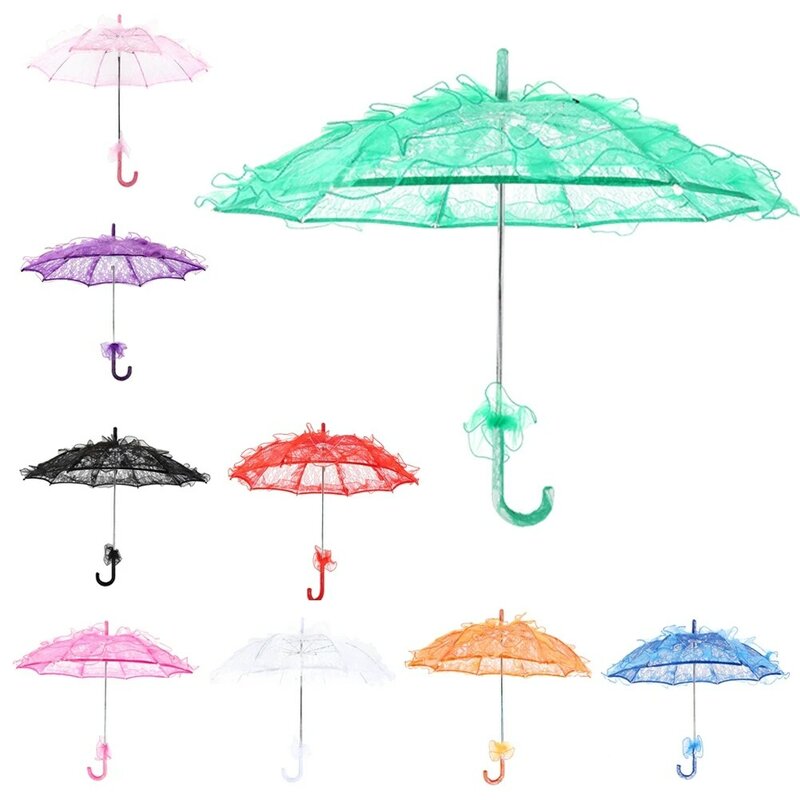 결혼식 다색 레이스 신부 우산, 무대 춤 소품, 우산 사진 소품, 태양 우산