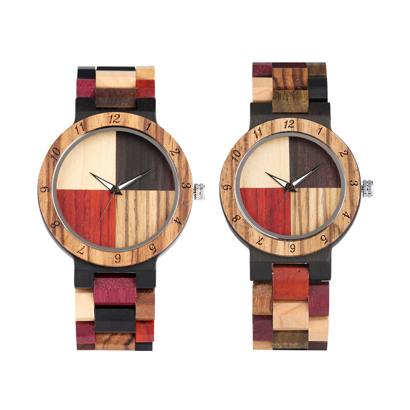 男性と女性のための木製時計,実用的,常夜灯,クォーツ腕時計
