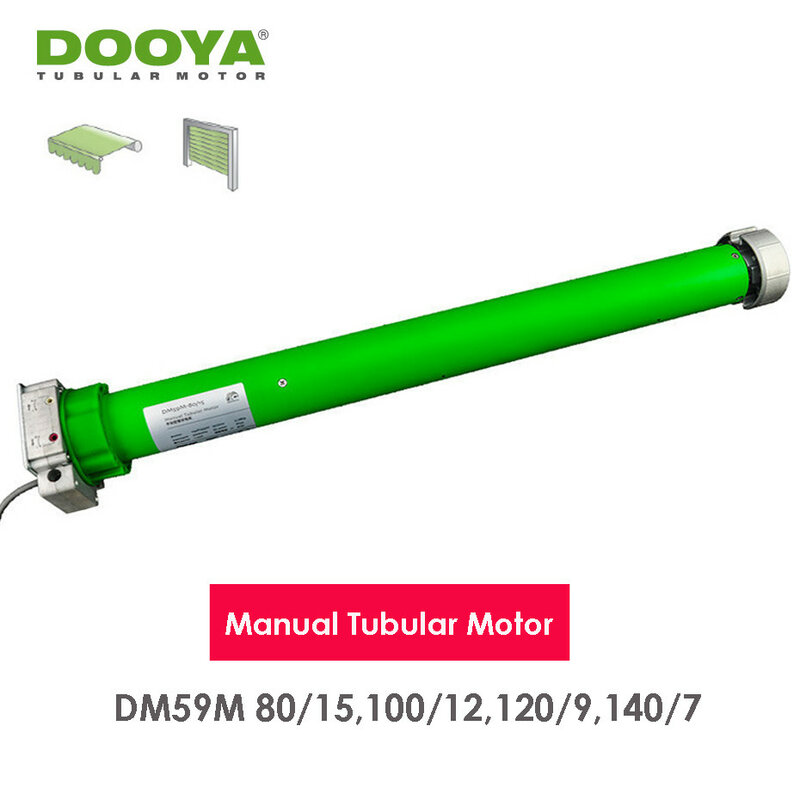 Dooya dm59m motor tubular manual para porta motorizada do obturador do rolamento/toldo/garagem, controle manual + rf433, para o tubo de 80/114mm