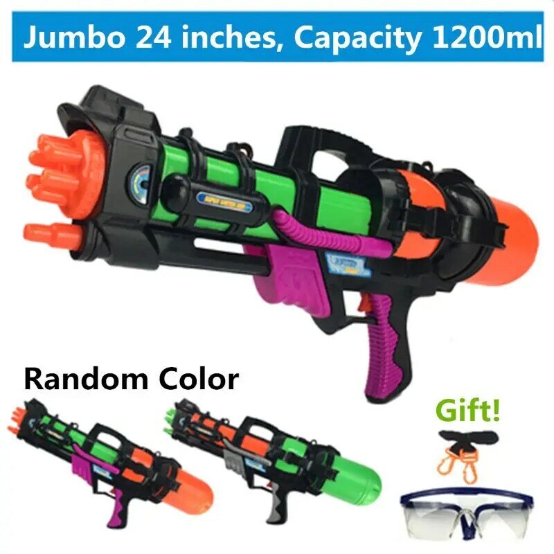 24 "jumbo blaster pistola de água com correias óculos crianças praia squirt brinquedo meninos favor
