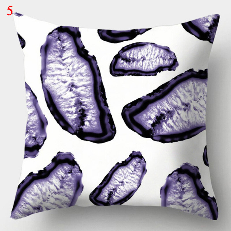 Housses de coussin géométriques violettes, taie d'oreiller carrée décorative pour la maison, décoration de canapé, 45x45cm