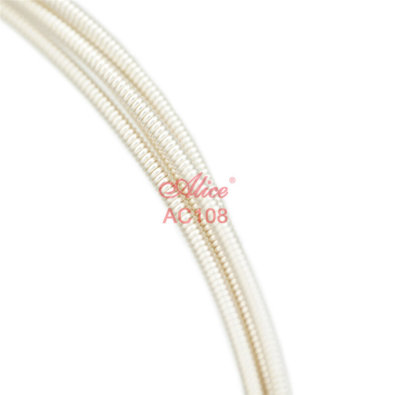 6 corde Alice A108-N Set di corde per chitarra classica originale in Nylon trasparente placcato argento lega di rame avvolto tensione normale