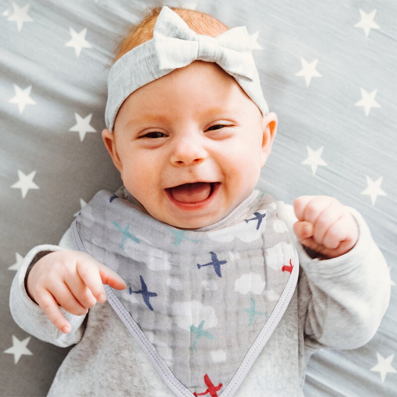 Baby Musselin Banadana Lätzchen Spuck Tuch Super Soft & Saugfähigen für Kleinkinder, Neugeborene und Kleinkinder, einstellbare Lätzchen mit Druckknöpfen