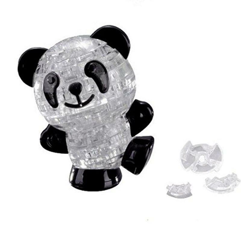 Kuulee-rompecabezas de cristal 3D para niños, 53 Piezas, modelo de Panda (blanco y negro), juguetes para niños, juguetes interesantes