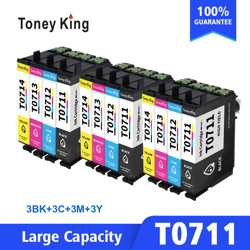 Toney king-cartucho de tinta T0711 para impresora Epson Stylus, SX110, SX215, SX218, SX400, SX405, SX410, SX415, SX510W, SX515W, DX7400, nuevo