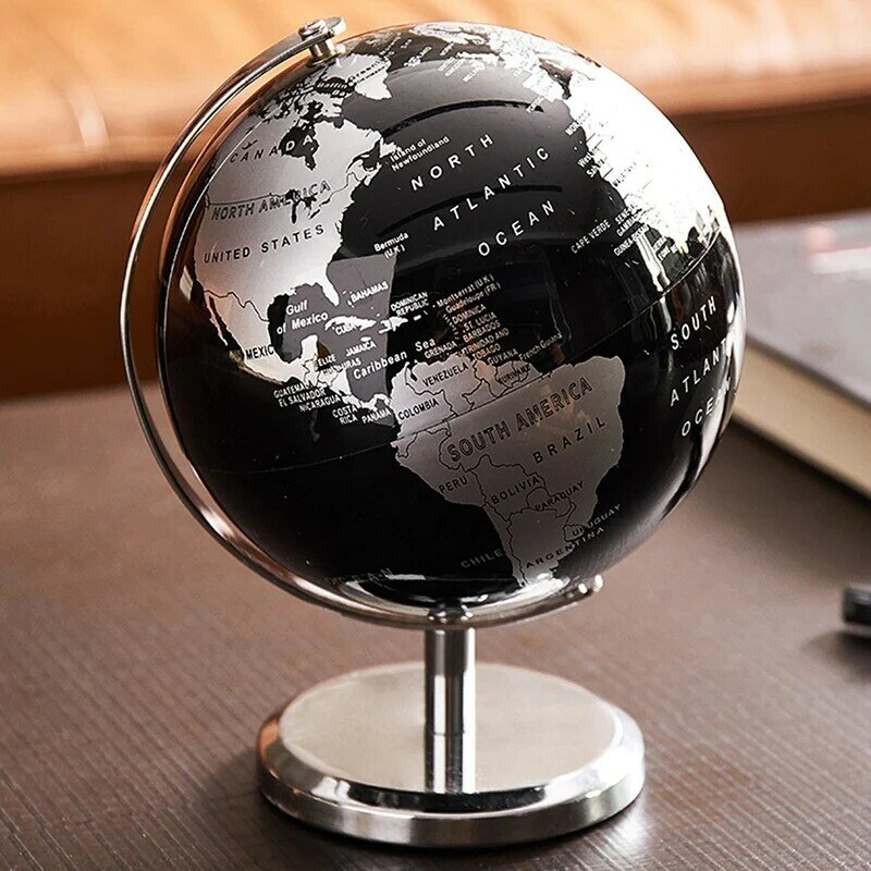 Rotating World Map Globes Home Office Desk Ornaments with Base for Classroom Geography Teaching Education School Supplies