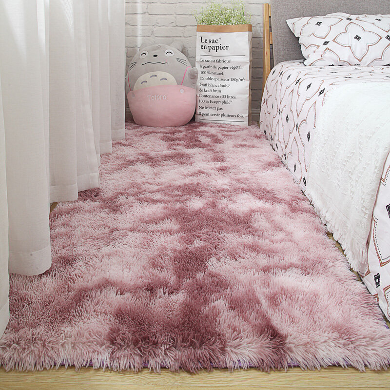 Living room carpet bedroom bedside mat simple modern gray household floor rug soft skin-friendly multi-zone use blanket