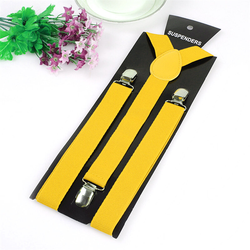 Mens Womens Clip-on Suspenders Elastic Y-Shape Adjustable Braces Colorful For Female Male Unisex Fashion Accessory