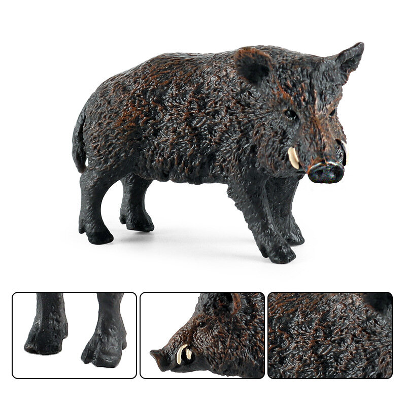 시뮬레이션 돼지 동물 모델 농장 멧돼지 사슴 돼지 액션 피규어 장난감, 어린이용 인지 수집 선물