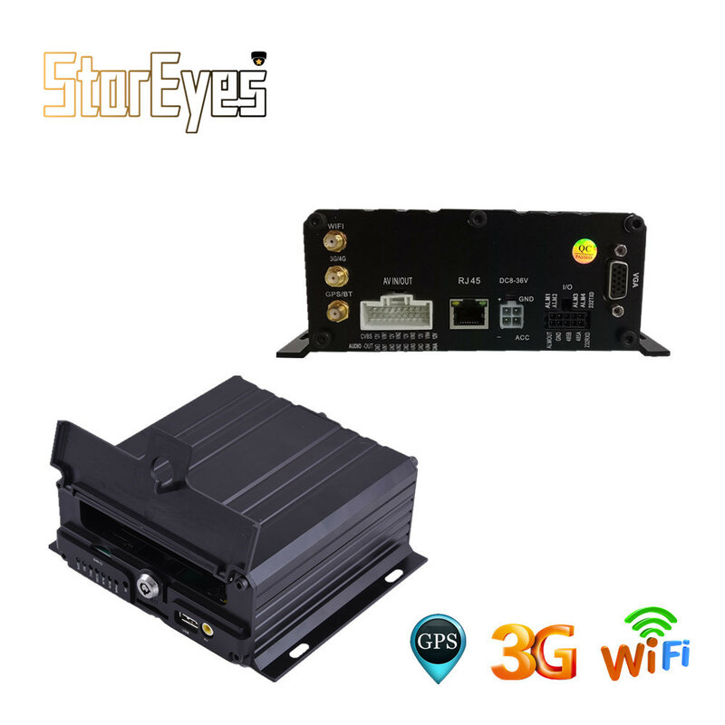 4 canales AHD 720P HDD tarjeta SD WiFi GPS 3G DVR móvil para remolque, camión, Taxi, coche, autobús escolar