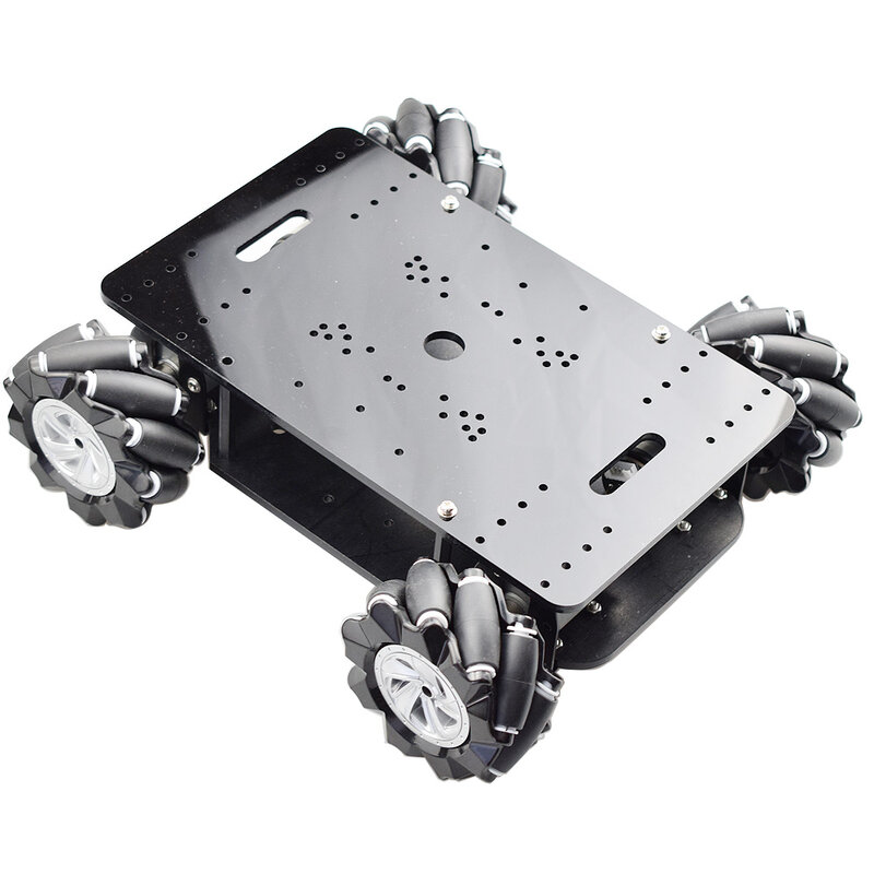 Billige 5kg Last Doppel Chassis Mecanum Rad Roboter Auto Kit mit 4 stücke Encoder Motor für Arduino Himbeer Pi DIY Stiel Spielzeug