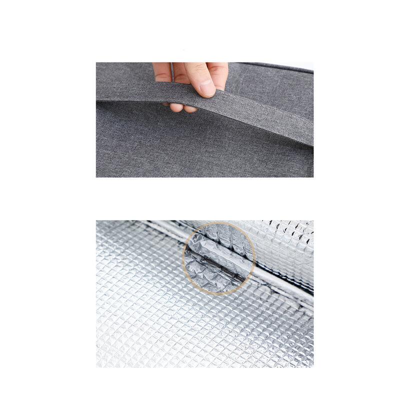 Fiambrera CON AISLAMIENTO impermeable, bolsa rectangular portátil de papel de aluminio, gruesa