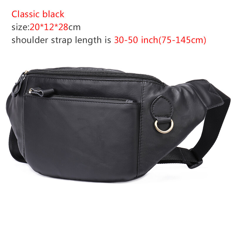 Man Waist Bag For Men Fanny Packs Bags Shoulder Travel Phone Pouch Belt Waist Bags Genuine Leather Man Bag For Belt    8839