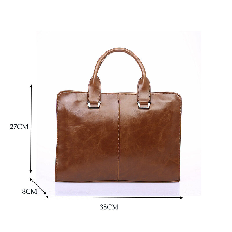 Fashion Men's Single Shoulder Bag Large Capacity Handbag Men's Travel Briefcase  PU Messenger Bag Computer Package