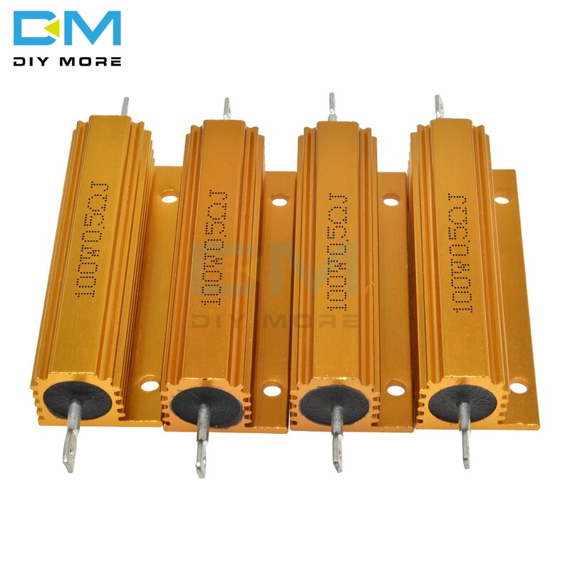 Resistor Wirewound do poder da caixa de Shell de alumínio, 0.5R 1R 2R 4R 6R 8R 10R 20R, 100W 5% + 5% -5% -5% -5%, 0,5, 1, 2, 4, 6, 8, 10, 20, 50, 100 ohms