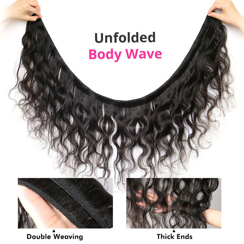 CEXXY Body Wave 30 32 40Inch Virgin Brazilian Hair Weave Human Hair Bundles Natural Color 100% Human Hair Extension Tissage