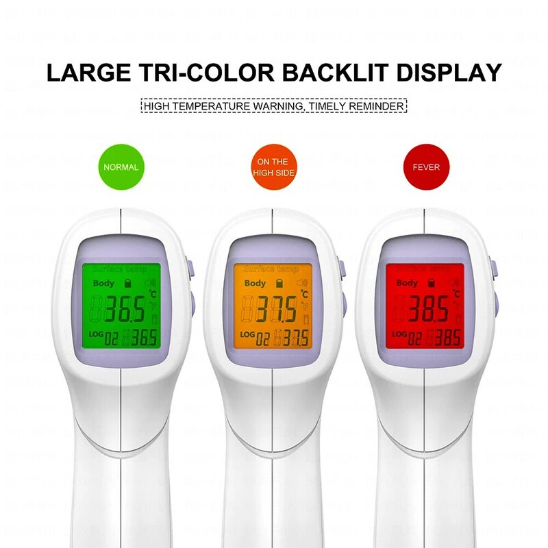 Termómetro de pistola infrarrojo Digital multifunción para la frente para cuerpo, termómetro sin contacto para bebés y adultos, dispositivo de medición de temperatura