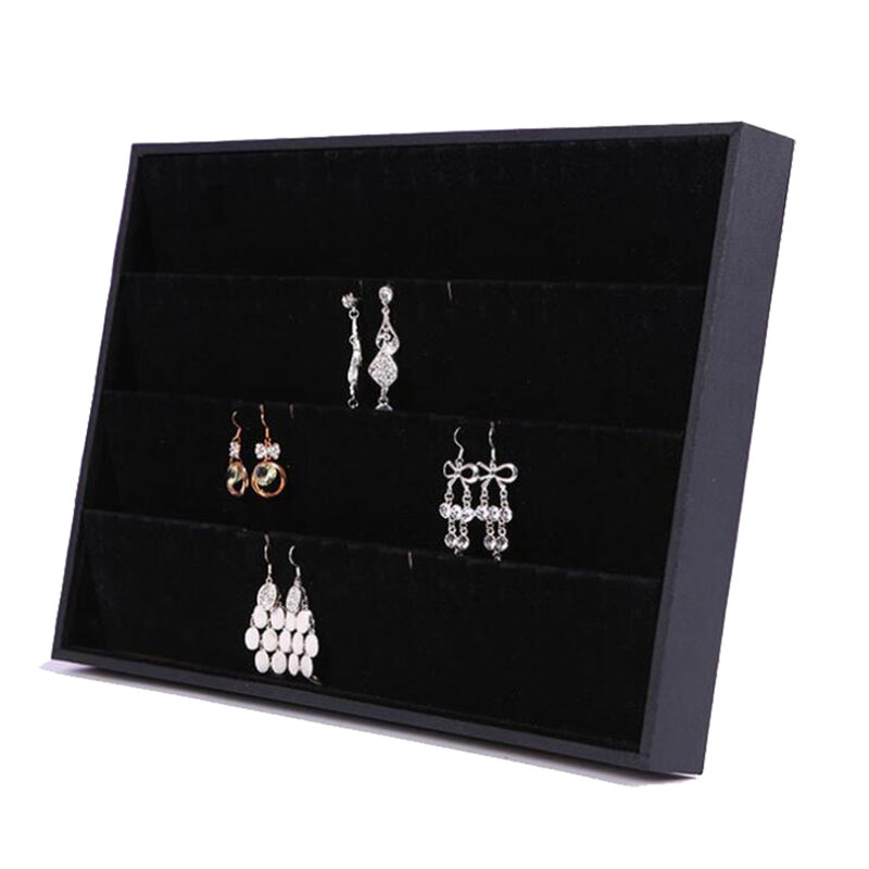 80 Hooks Velvet Earrings Pendants Organizer Holder Jewelry Tray Display Stand Showcase Storage 40 Pairs Earrings Studs Case Box