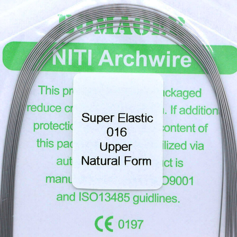 Ortodontyczne łuki Nitinol 5 paczek Super gumki drut dentystyczny naturalna forma Niti okrągłe druty łukowe materiały dentystyczne korekta