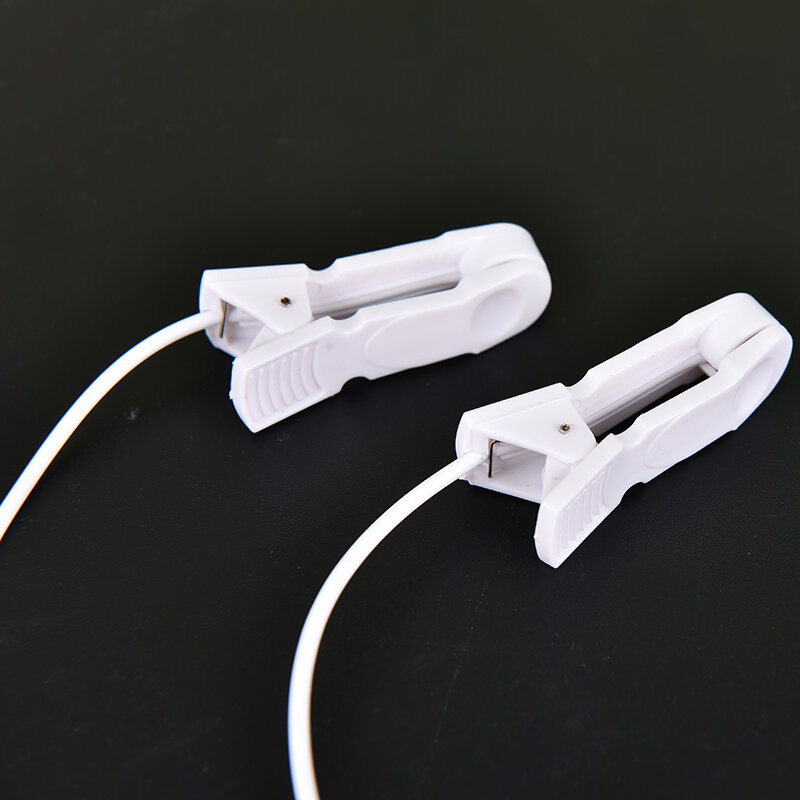 2 uds. Clip de alivio del dolor de oído Tens 2,0mm Pin Electrodo de pezón de pecho Cable de conexión ayuda para dormir para masajeadores clips de oreja