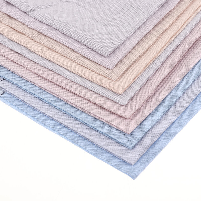 Pañuelos de algodón de 10/12 piezas con pañuelos a rayas, conjunto de regalo para mujeres y hombres, pañuelo clásico a cuadros