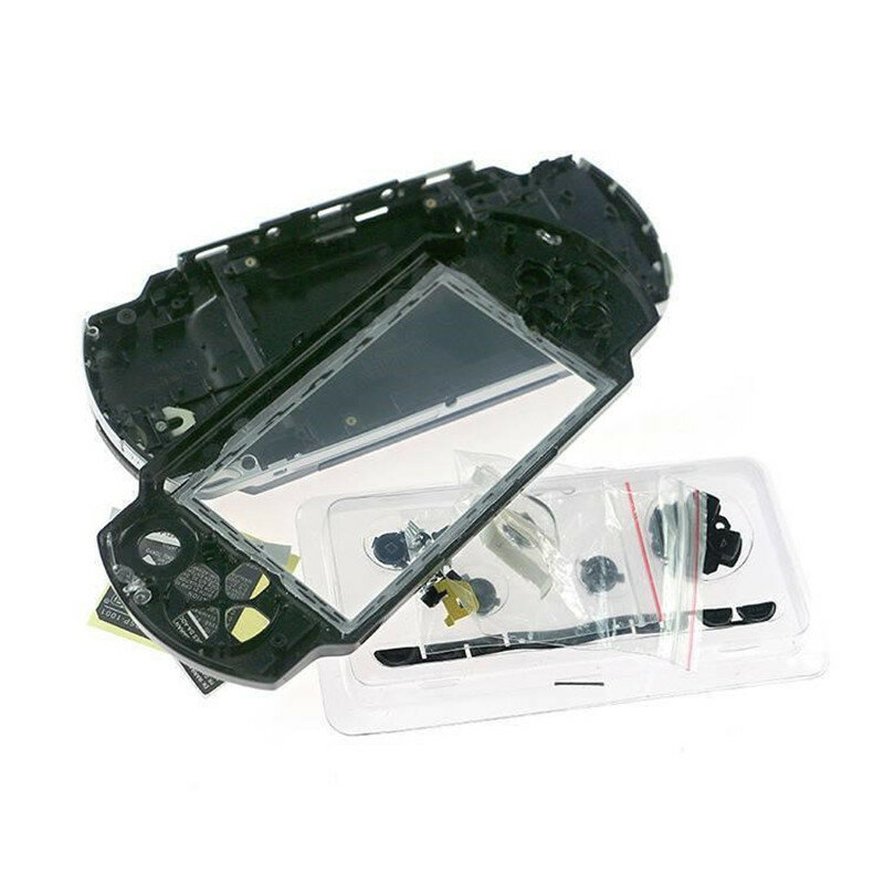 حافظة إسكان جديدة عالية الجودة لهاتف Sony PSP 1000 PSP1000 Shell غطاء أمامي وخلفي مع أزرار وملصقات