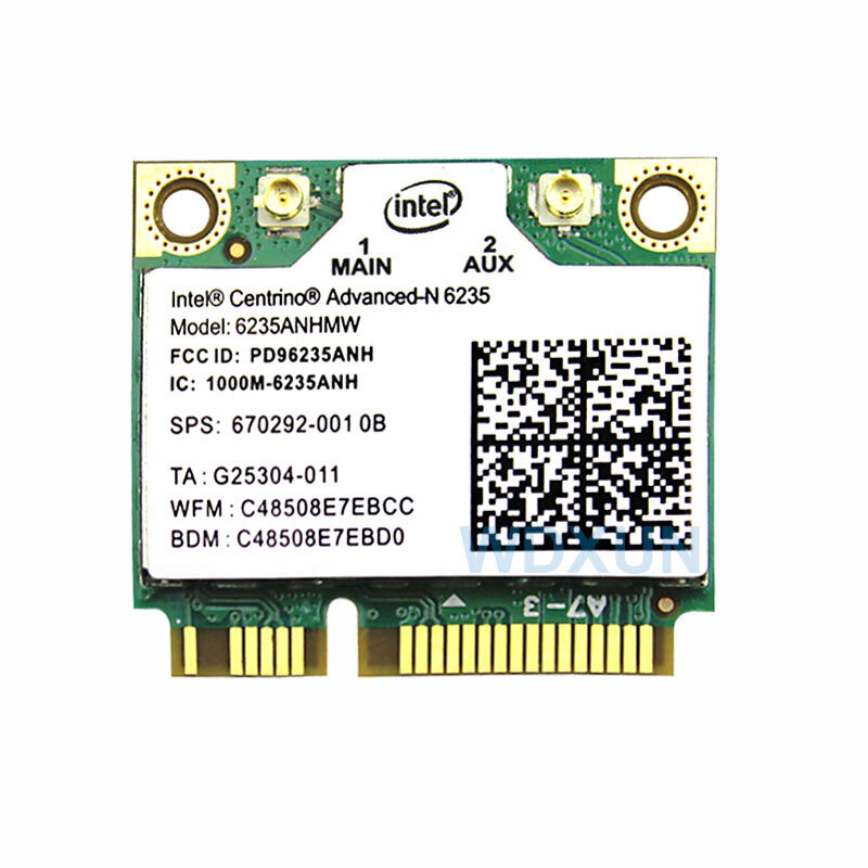 인텔 센트리노 어드밴스드 N 6235 6235 미니 와이파이 카드, 듀얼 밴드 300 mbps 무선 블루투스 4.0, PCI-E 802.11agn