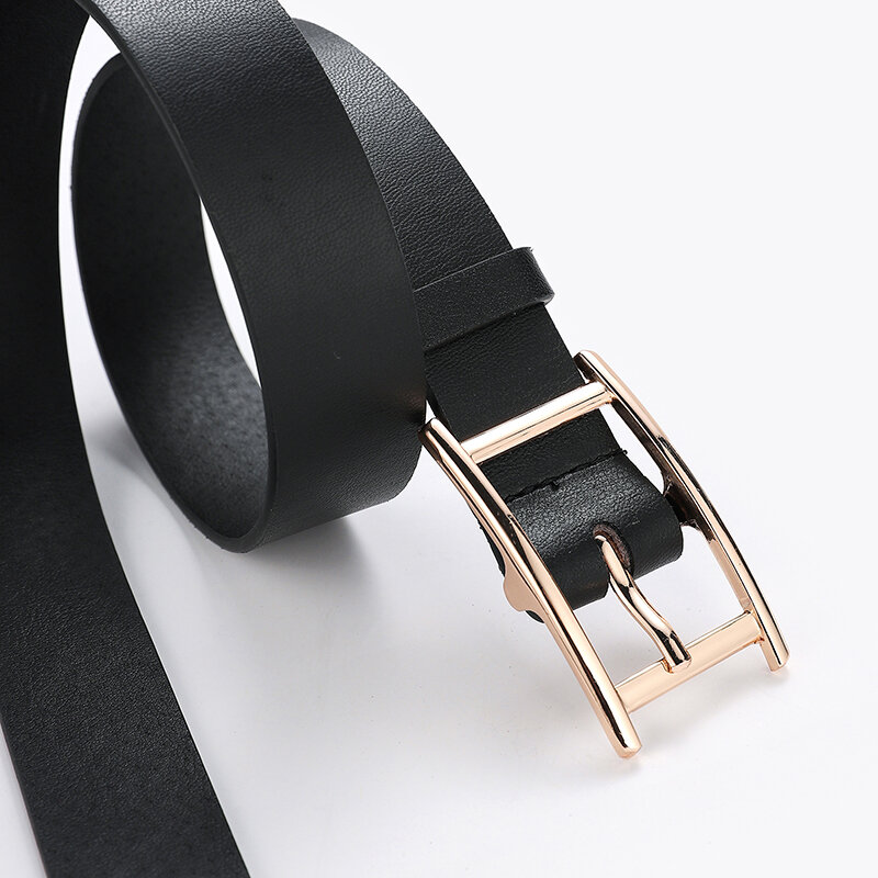 ZLY-Cinturón de cuero sintético para hombre y mujer, Hebilla de Metal de aleación, estilo Formal e informal, cinturón banda para cintura, Unisex, 2021