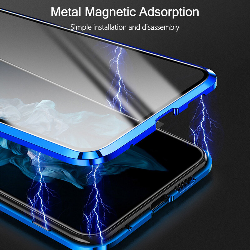 Funda de cristal Natrberg para Huawei Nova 5T funda magnética de Metal 360 doble vidrio templado cubierta trasera dura para Huawei Honor 20