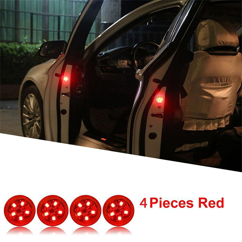 Luces de advertencia de apertura de puerta de coche de 5 LEDs diseño magnético inalámbrico luces de seguridad de colisión estroboscópicas anti-traseras