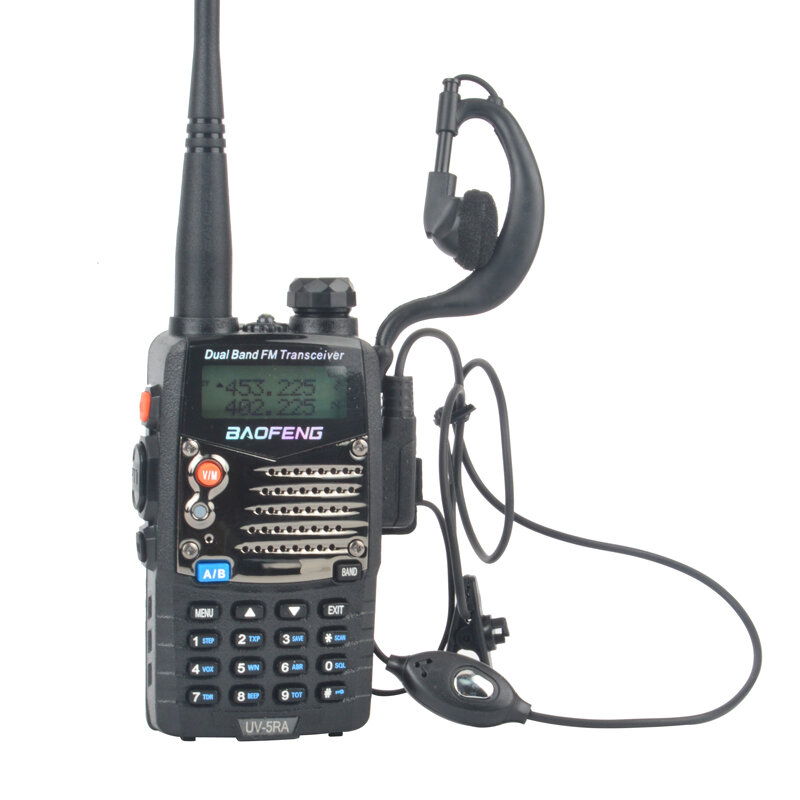 BAOFENG UV-5RA 워키토키, VHF UHF 듀얼 밴드, 5W, 128CH 휴대용 FM 양방향 라디오, 이어피스 포함