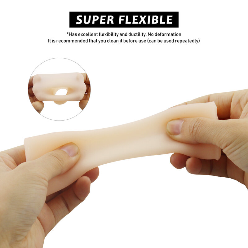 EXVOID Penis Extender Enlarger Delay Ejaculation Vagina Stimulate Silicone Penis Sleeve Enlargement Sex Toys For Men