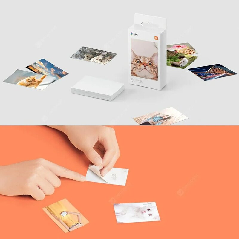 Xiaomi-Zink Pocket Papel Fotográfico, Folhas de Impressão Autoadesivas, 3 "Apenas Papel para Mini Impressora