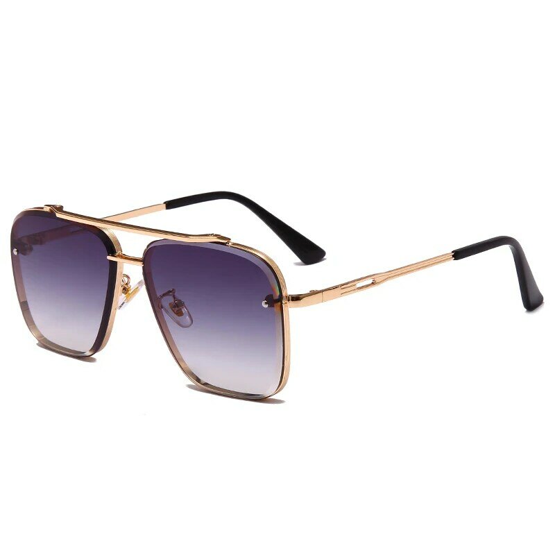 2021 Fashion Cool Men Driving Glasses Goggle Summer Style Gradient Brown occhiali da sole Vintage Pilot occhiali da sole Punk Oculos De Sol