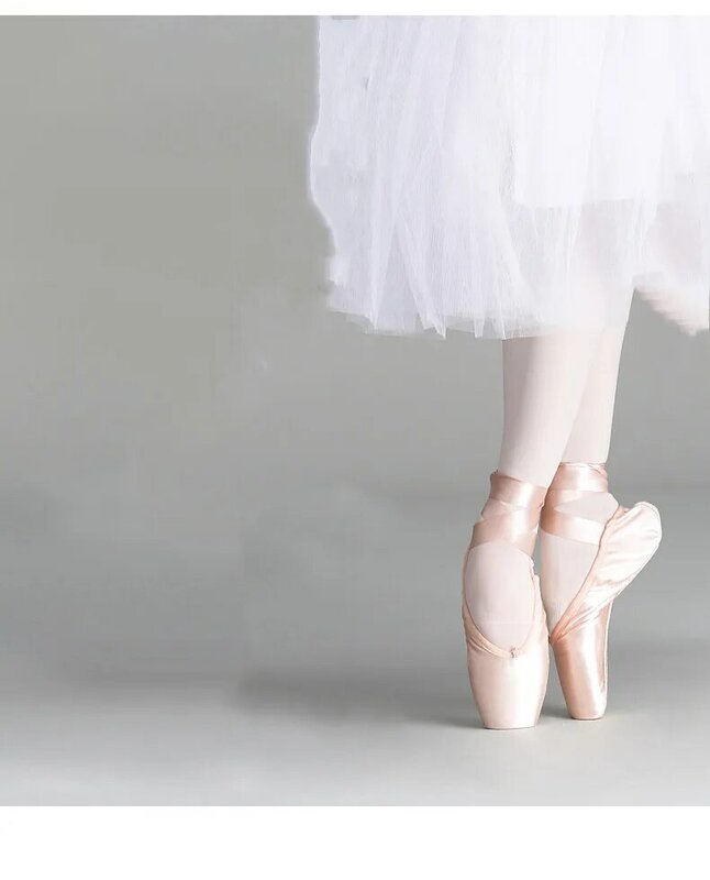 Girls Women Ladies Professional Ballet Pointe Shoes Satin Ballet Shoes With RibbonsProfessional Ballet Pointe Shoes Girls Women