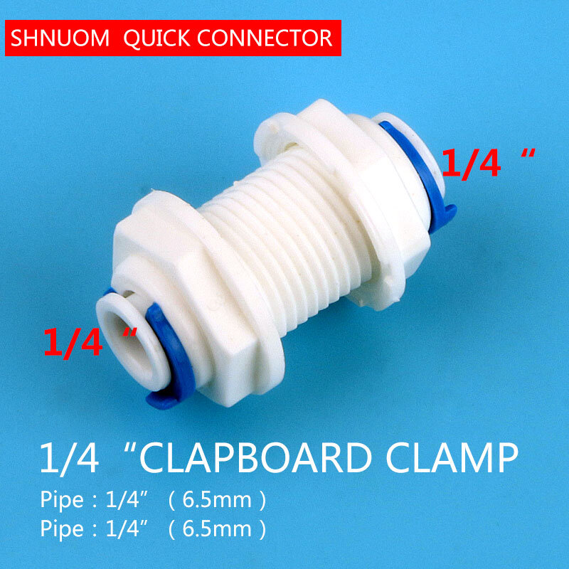 1/4" Tube - 3/8" OD Tube PE Pipe Straight Bulkhead Fittings Quick Connector Division Plate RO Water Purifier Diameter Change