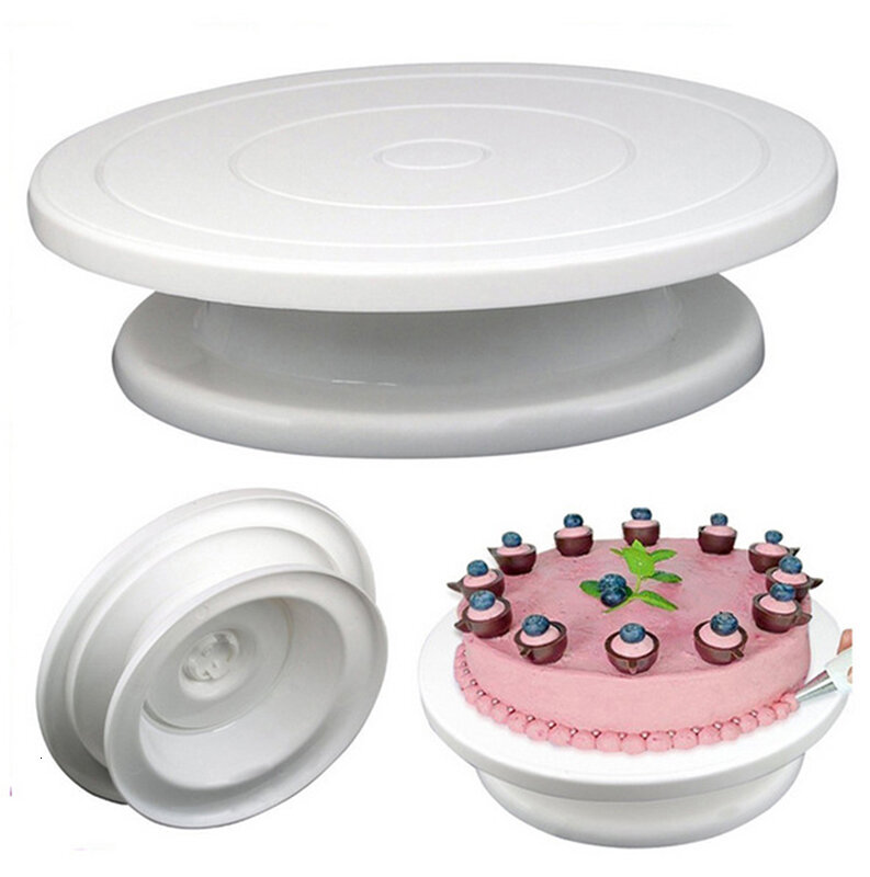 Torneira giratória de plástico para bolo, ferramenta rotativa para decoração de bolo em formato de giratório, antiderrapante