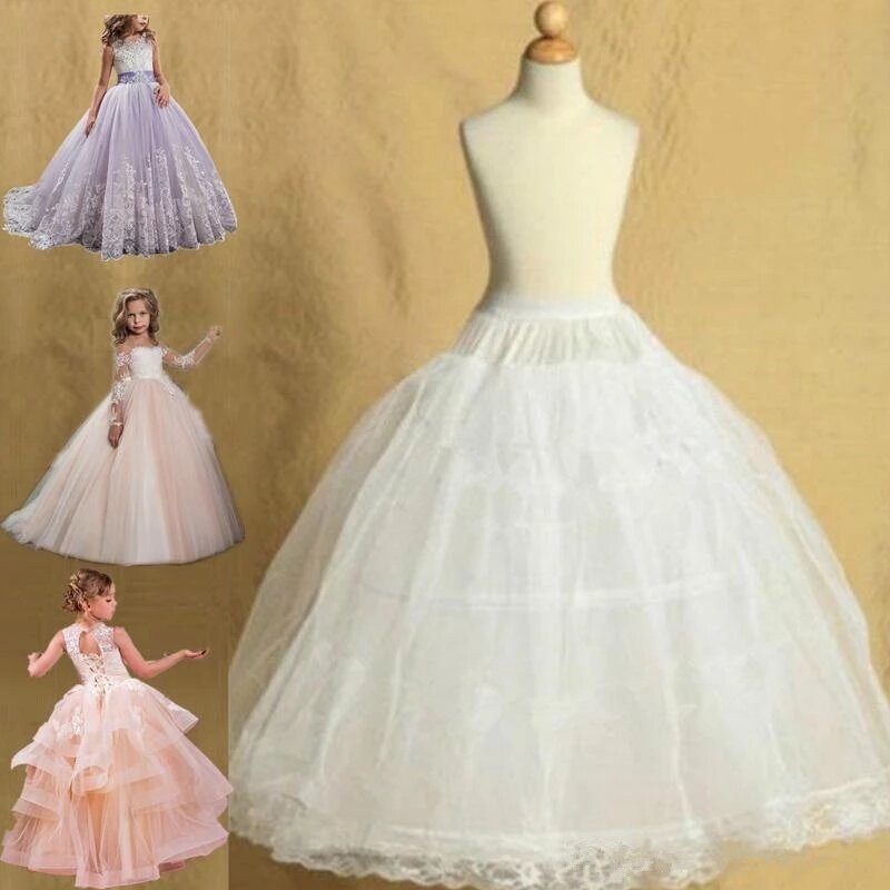 Детские Подъюбники для девочек, платья с цветочным рисунком, подъюбник с кольцами для девочек, Нижняя юбка в стиле "Лолита", юбка, платье для невесты