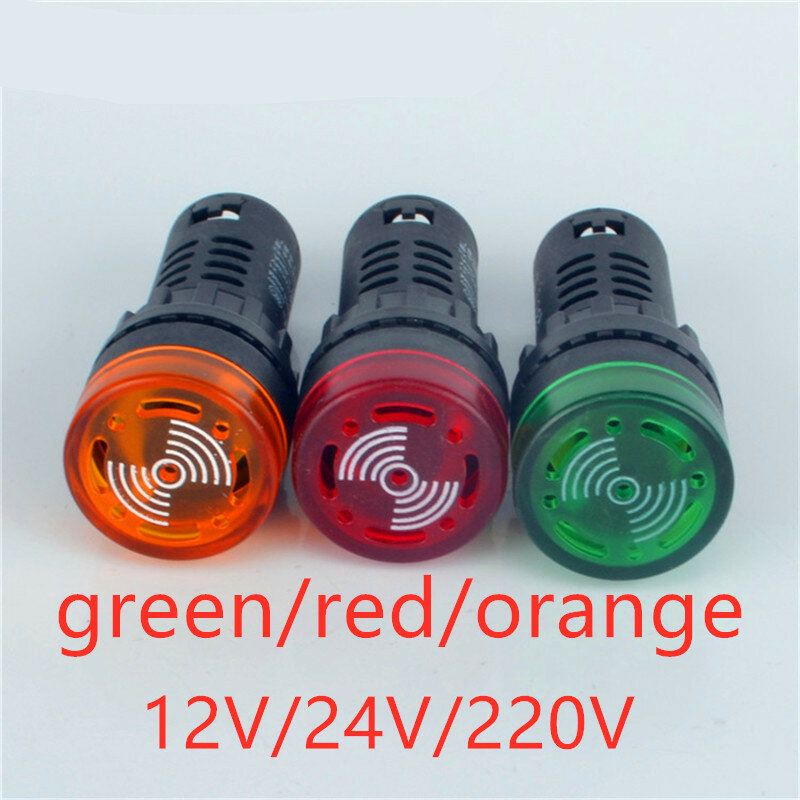 1 PC AD16-22SM 12V 24V 110V 220V 380V 22 มม.แฟลชไฟสัญญาณ LED สีแดง active Buzzer Beep ALARM ไฟแสดงสถานะสีแดงสีเขียวสีเหลืองสีดำ