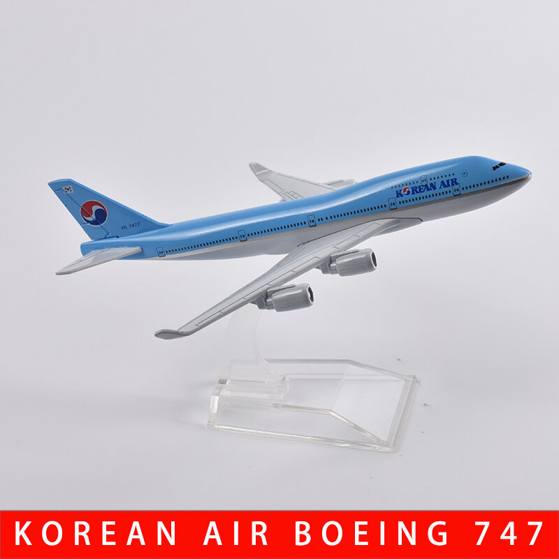 JASON TUTU 16Cm Korean Air Boeing 747 Pesawat Model Pesawat Diecast Metal 1/400 Skala Pesawat Model Koleksi Hadiah Dropshipping