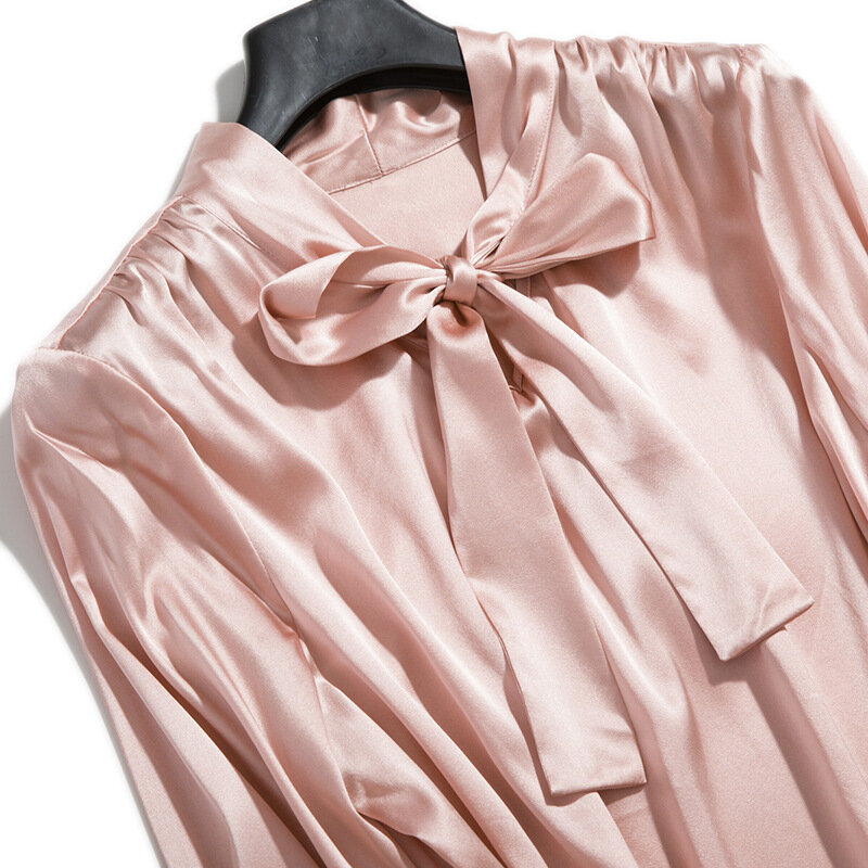 Женская рубашка из натурального шелка, винтажная блузка, женская одежда, весна 2020, офисная блузка с длинным рукавом, женские рубашки, Ropa Mujer MY5588