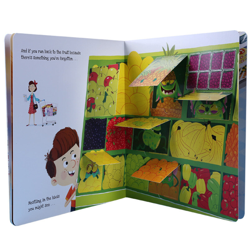 Трехмерная книга с рисунком на английском языке для супермаркета для детей 1-3-6 лет