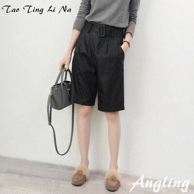 Tao Ting Li Na pantaloncini in vera pelle di pecora di nuova moda G45
